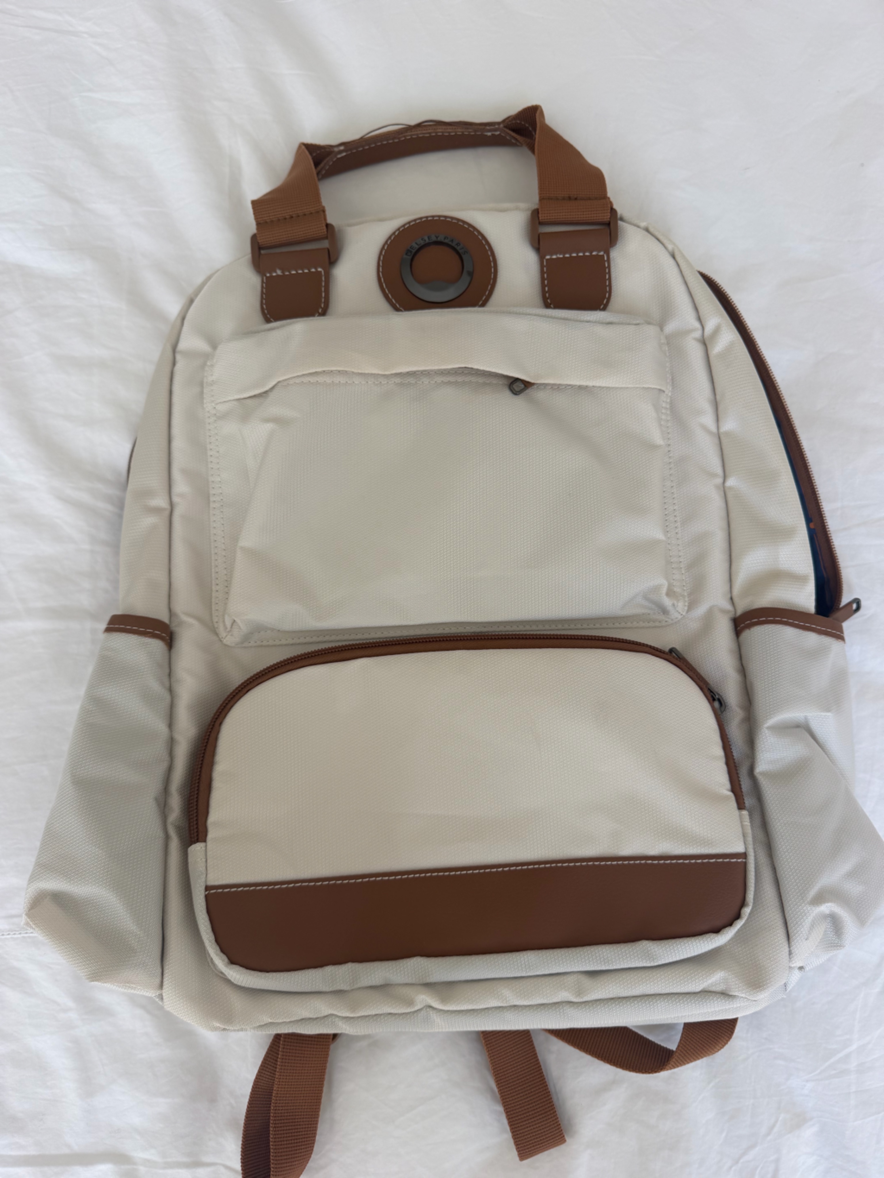 Cream And Brown Women's Backpack - Sleek Everyday Carry